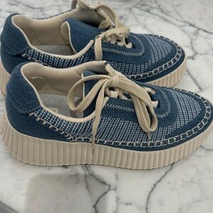 Dolce Vita Blue and Cream Kids Sneakers